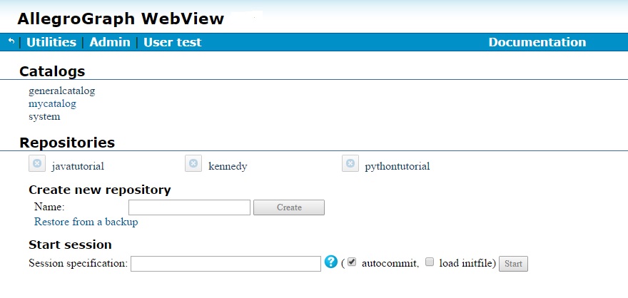 Root Catalog Page