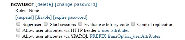 User permissions