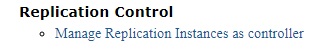 Repository page with Replication Control link